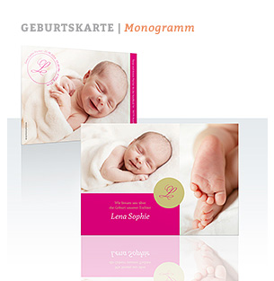 Geburtskarte Monogramm