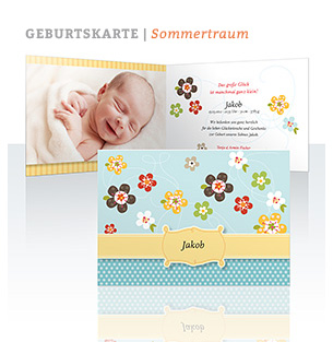 Geburtskarte Sommertraum